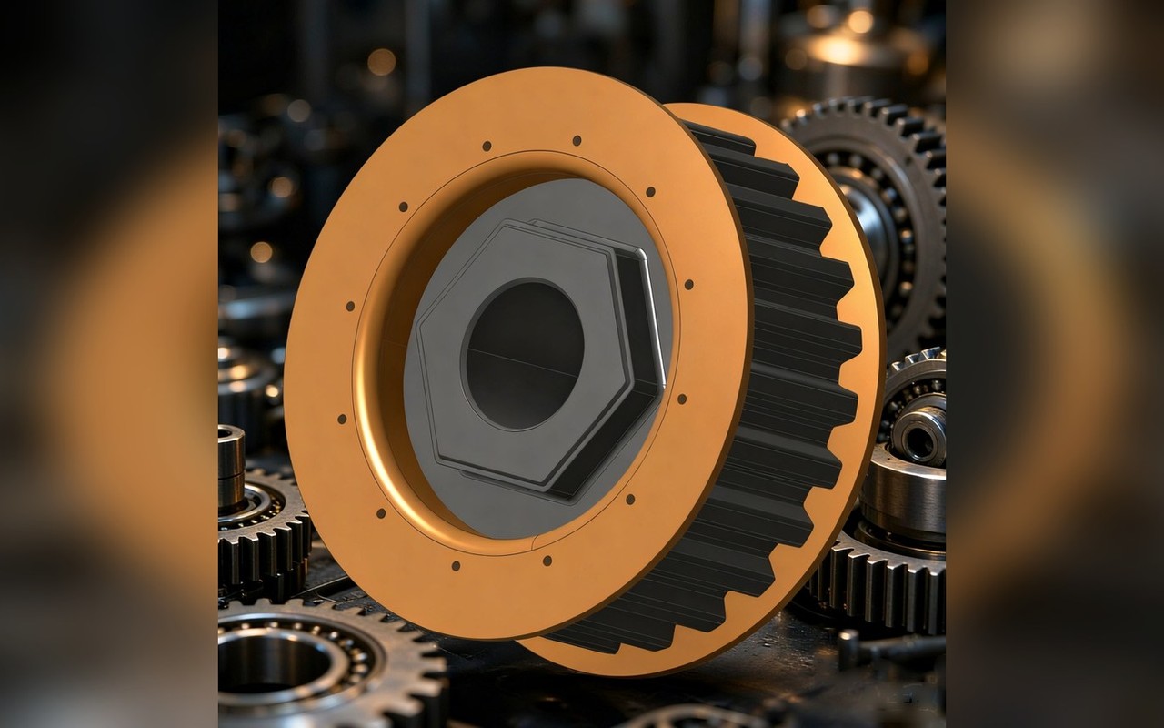 Finished custom-machined gear parts made to drawing